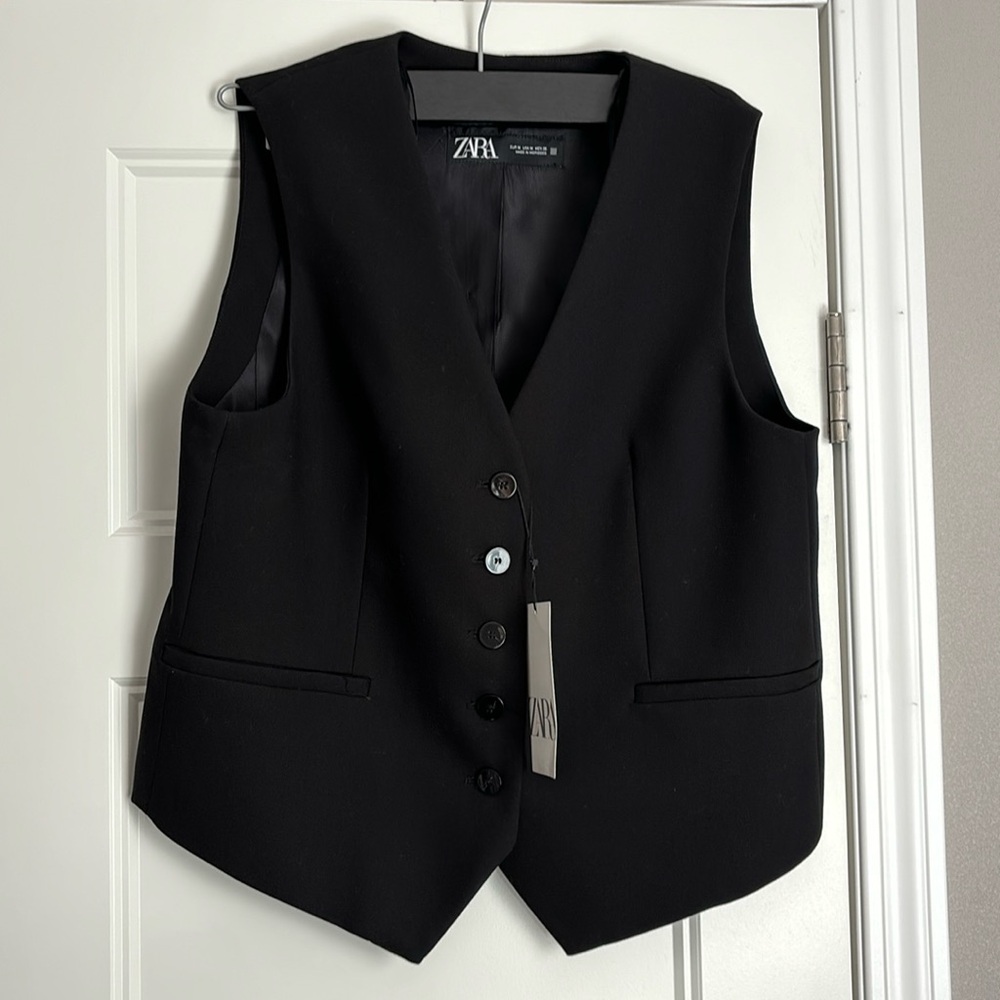Zara NWT black vest